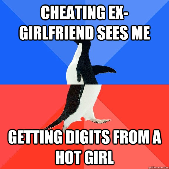 Cheating Ex-Girlfriend Sees Me Getting Digits from a hot girl  Socially Awkward Awesome Penguin
