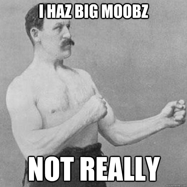 I HAZ BIG MOOBZ NOT REALLY   overly manly man