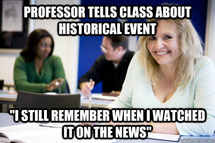 Professor tells class about historical event 