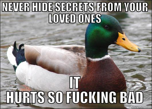 NEVER HIDE SECRETS FROM YOUR LOVED ONES IT HURTS SO FUCKING BAD Actual Advice Mallard