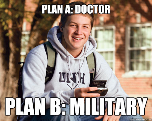 plan a: doctor plan b: Military  College Freshman