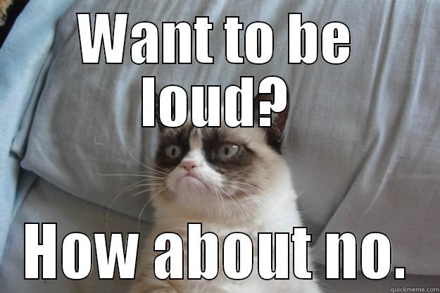 WANT TO BE LOUD? HOW ABOUT NO. Grumpy Cat
