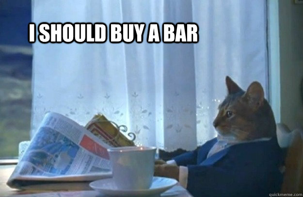 I should buy a bar  Sophisticated Cat