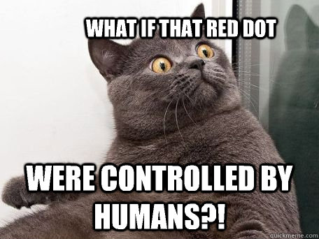 what if that red dot Were controlled by humans?! - what if that red dot Were controlled by humans?!  conspiracy cat