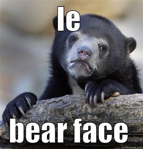 LE BEAR FACE Confession Bear