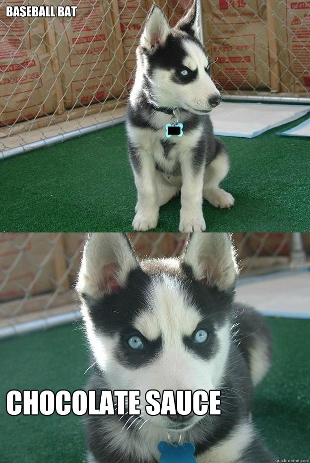 baseball bat CHOCOLATE SAUCE    Insanity puppy