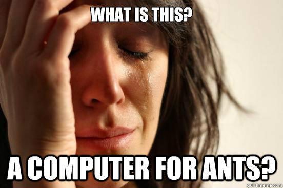 What is this? A computer for ants?  First World Problems