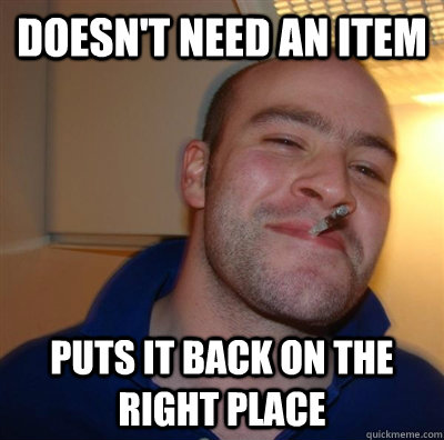 Doesn't need an item Puts it back on the right place  GGG plays SC
