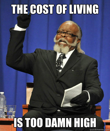 the cost of living is too damn high  The Rent Is Too Damn High