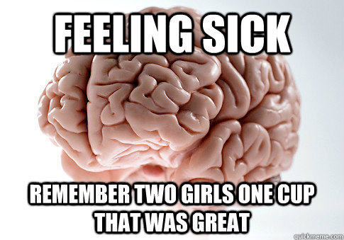 feeling sick Remember two girls one cup that was great  Scumbag Brain