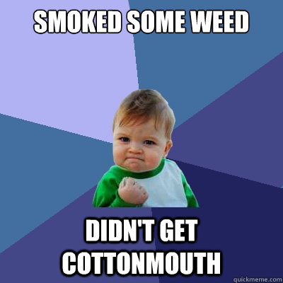 smoked some weed didn't get cottonmouth  Success Kid