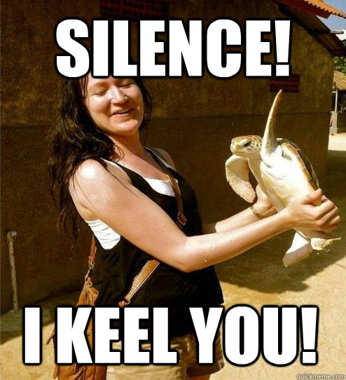 SILENCE! I KEEL YOU!  Turtle Slap