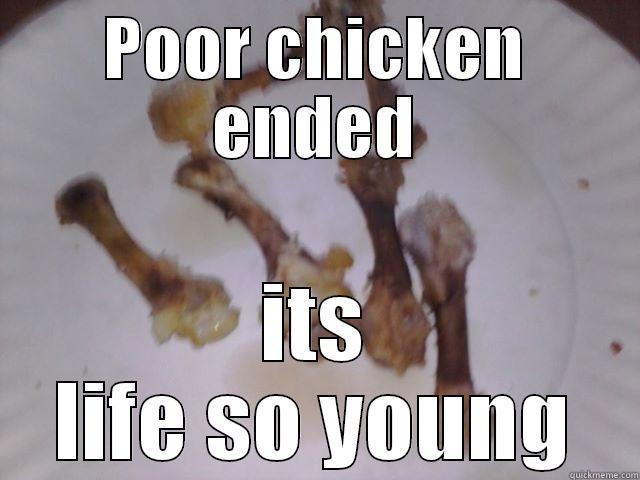 POOR CHICKEN ENDED ITS LIFE SO YOUNG Misc