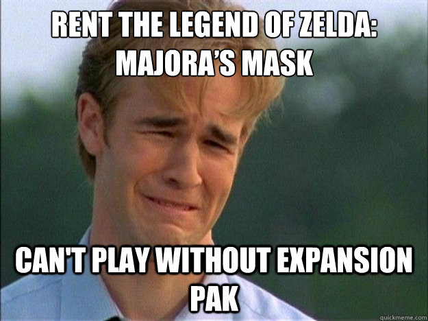 Rent The Legend of Zelda: Majora’s Mask Can't play without expansion Pak  - Rent The Legend of Zelda: Majora’s Mask Can't play without expansion Pak   1990s