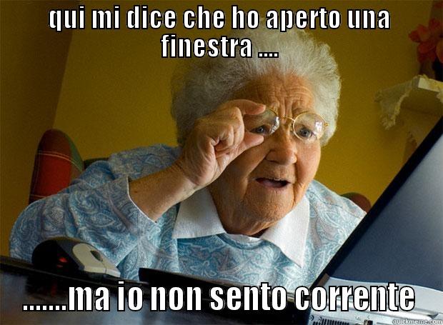 QUI MI DICE CHE HO APERTO UNA FINESTRA .... .......MA IO NON SENTO CORRENTE Grandma finds the Internet