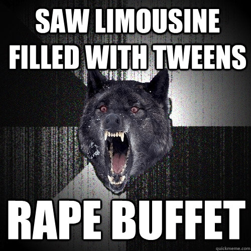 Saw Limousine filled with Tweens RAPE BUFFET - Saw Limousine filled with Tweens RAPE BUFFET  Insanity Wolf