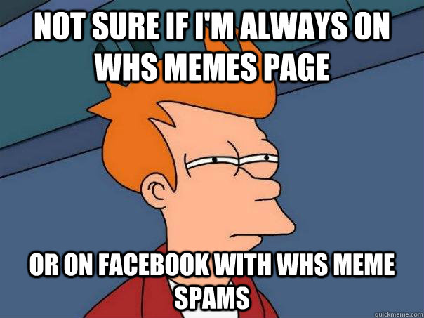 Not sure if I'm always on WHS memes page Or on facebook with WHS meme spams  Futurama Fry
