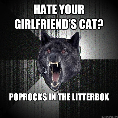 Hate your girlfriend's cat? Poprocks in the litterbox  Insanity Wolf