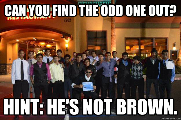 Can you find the odd one out? Hint: He's not brown. - Can you find the odd one out? Hint: He's not brown.  Eric wu