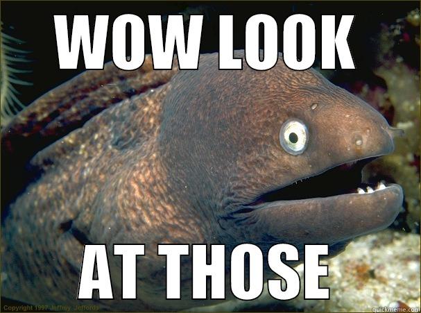 boobs look - WOW LOOK AT THOSE Bad Joke Eel