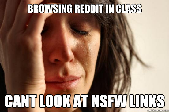 Browsing reddit in class Cant look at NSFW links  First World Problems