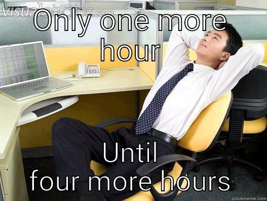 ONLY ONE MORE HOUR UNTIL FOUR MORE HOURS My daily office thought