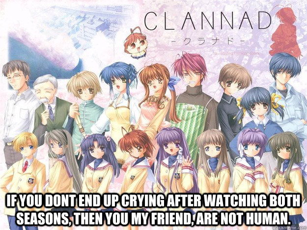if you dont end up crying after watching both seasons, then you my friend, are not human.  