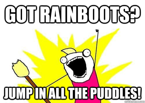 Got Rainboots? Jump in All the puddles!  ALL THE