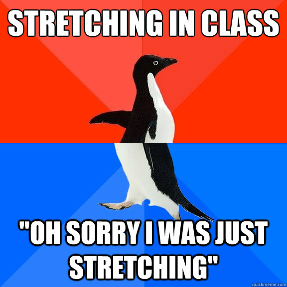 stretching in class 