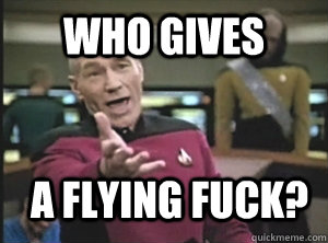 who gives a flying fuck?  Annoyed Picard