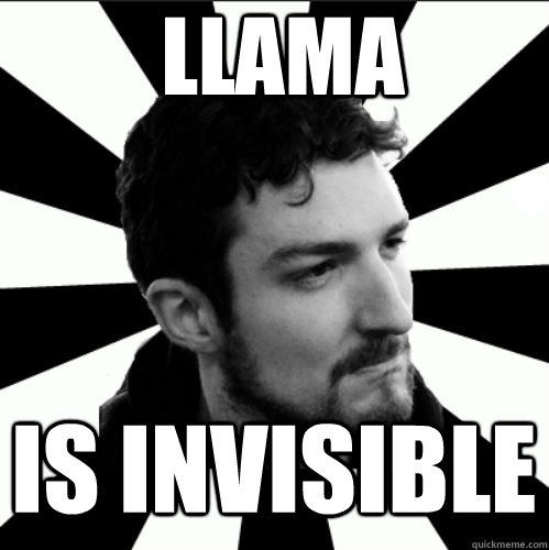 LLAMA  IS INVISIBLE  