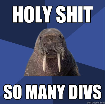 holy shit so many divs  Web Developer Walrus