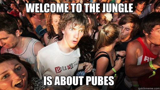 Welcome To The Jungle Is about pubes - Welcome To The Jungle Is about pubes  Sudden Clarity Clarence
