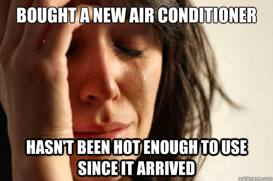 Bought a new air conditioner Hasn't been hot enough to use since it arrived  First World Problems