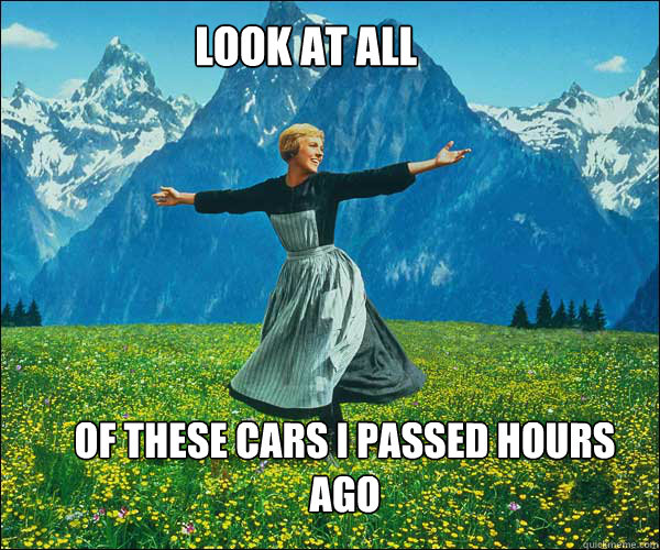 Look at all of these cars I passed hours ago  soundomusic