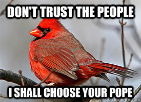 Don't trust the people I shall choose your pope - Don't trust the people I shall choose your pope  Cardinal