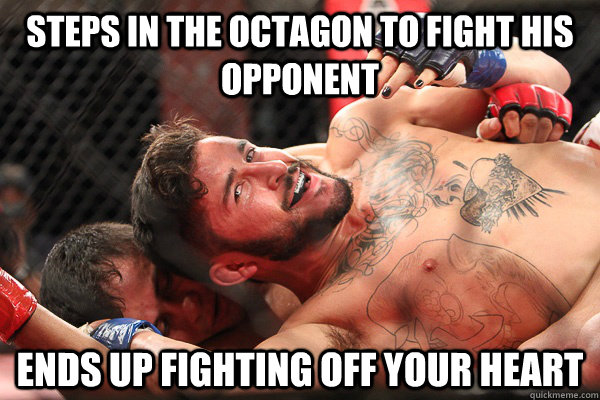 Steps in the octagon to fight his opponent  Ends up fighting off your heart - Steps in the octagon to fight his opponent  Ends up fighting off your heart  Ridiculously Photogenic MMA Fighter
