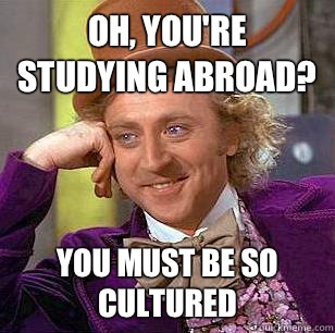 Oh, You're studying abroad? You must be so cultured  Condescending Wonka