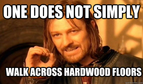 ONE DOES NOT SIMPLY WALK ACROSS HARDWOOD FLOORS  One Does Not Simply