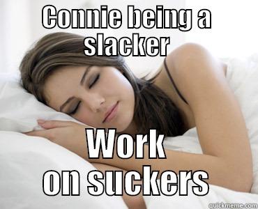 Connie Being a Slacker - CONNIE BEING A SLACKER WORK ON SUCKERS Sleep Meme