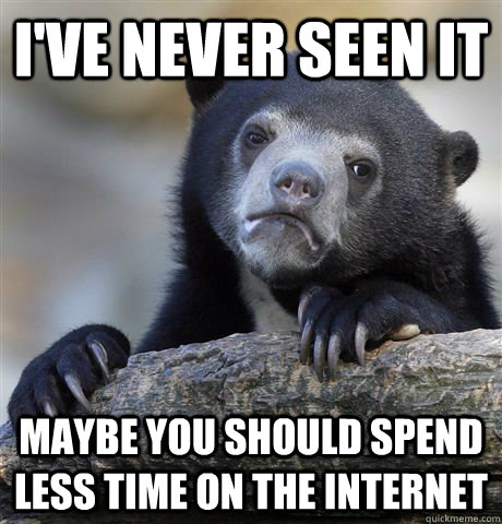 I've never seen it maybe you should spend less time on the internet  Confession Bear