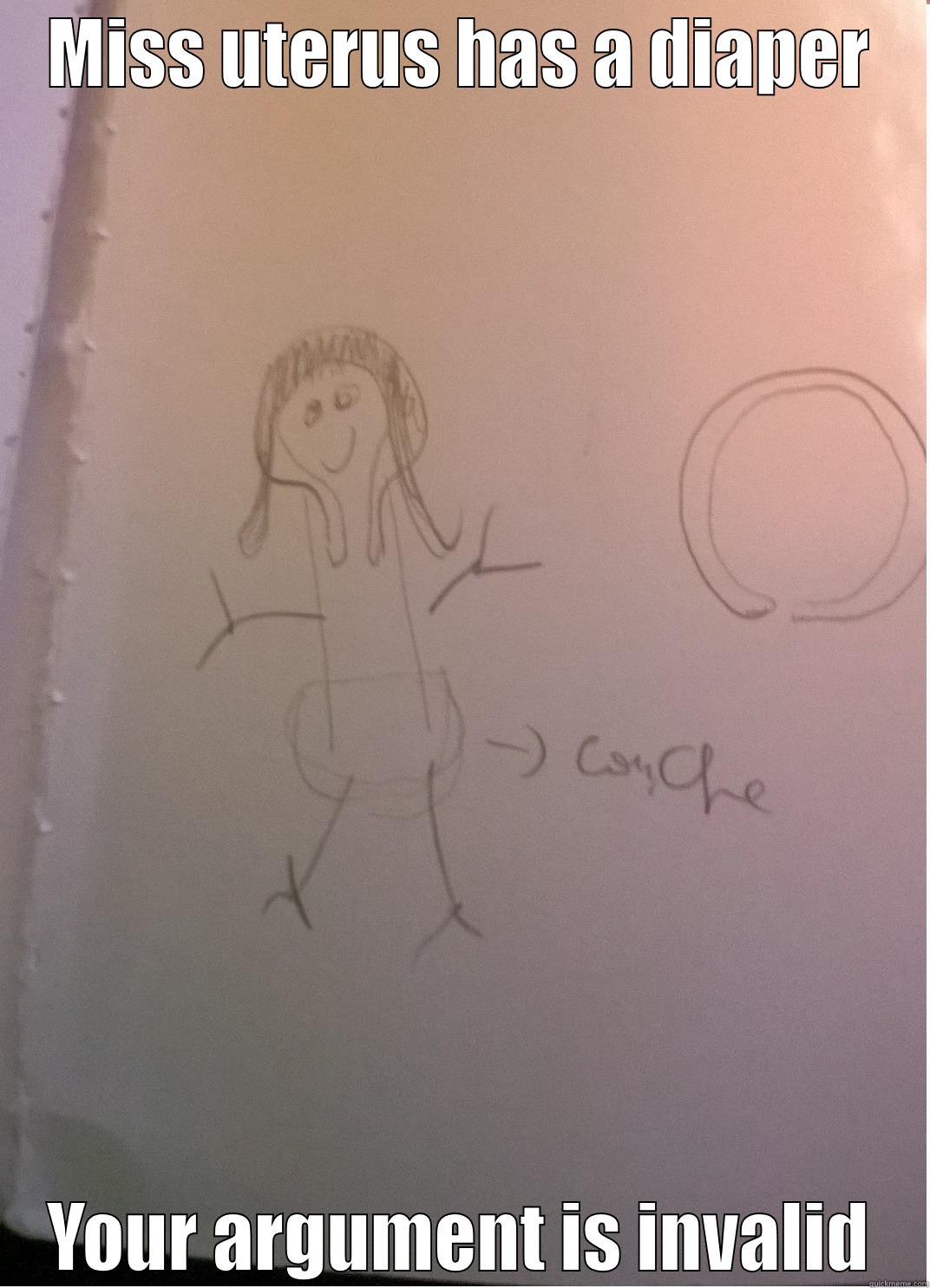 MISS UTERUS HAS A DIAPER YOUR ARGUMENT IS INVALID Misc