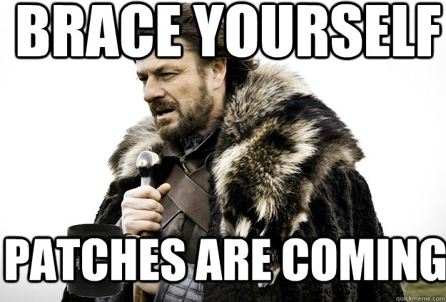 Brace Yourself  Patches are coming  Tea break Ned Stark