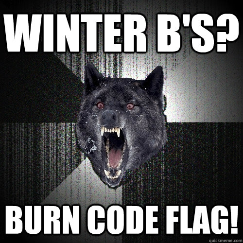 Winter B's? burn code flag!  Insanity Wolf