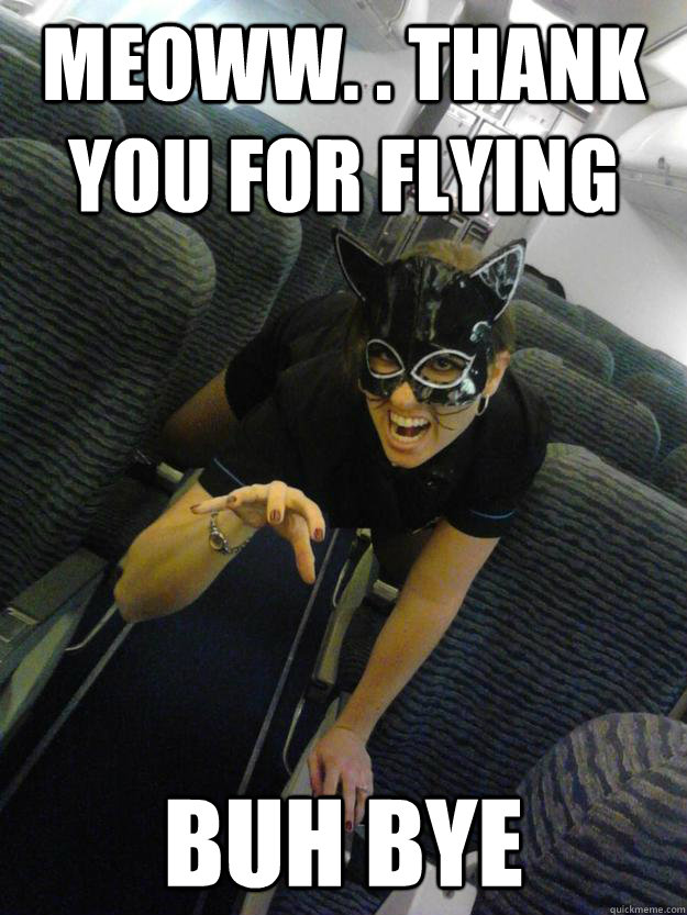 Meoww. . thank you for flying Buh bye - Meoww. . thank you for flying Buh bye  Sexy Flight Attendant