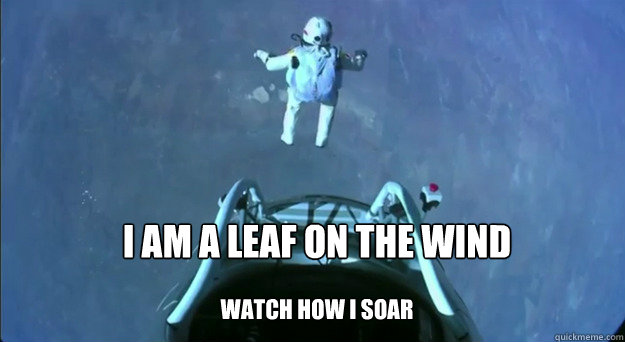 I am a leaf on the wind  watch how I soar - I am a leaf on the wind  watch how I soar  Felix Space Jump