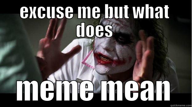 EXCUSE ME BUT WHAT DOES MEME MEAN Joker Mind Loss