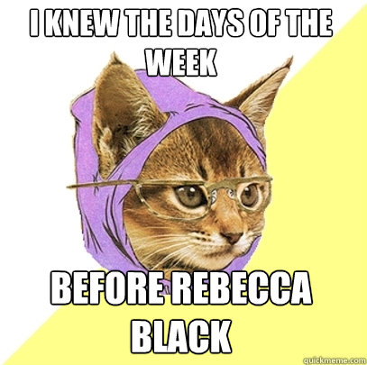 I knew the days of the week before Rebecca Black  Hipster Kitty