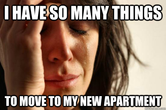 I have so many things to move to my new apartment  First World Problems