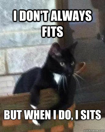 i don't always fits but when i do, i sits  